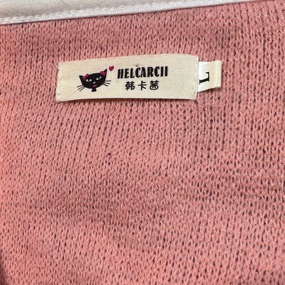 Helcarcii Grey and Pink Open Sweater Cardigan size L - Picture 10 of 14